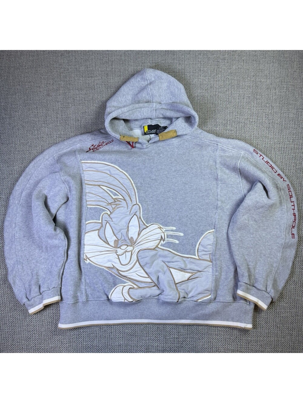 Rare Vintage Y2K Studio By Southpole Bugs Bunny Looney Tunes Hoodie XL Hip Hop